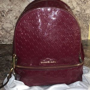 NEW Burgundy Michael Kors mini backpack